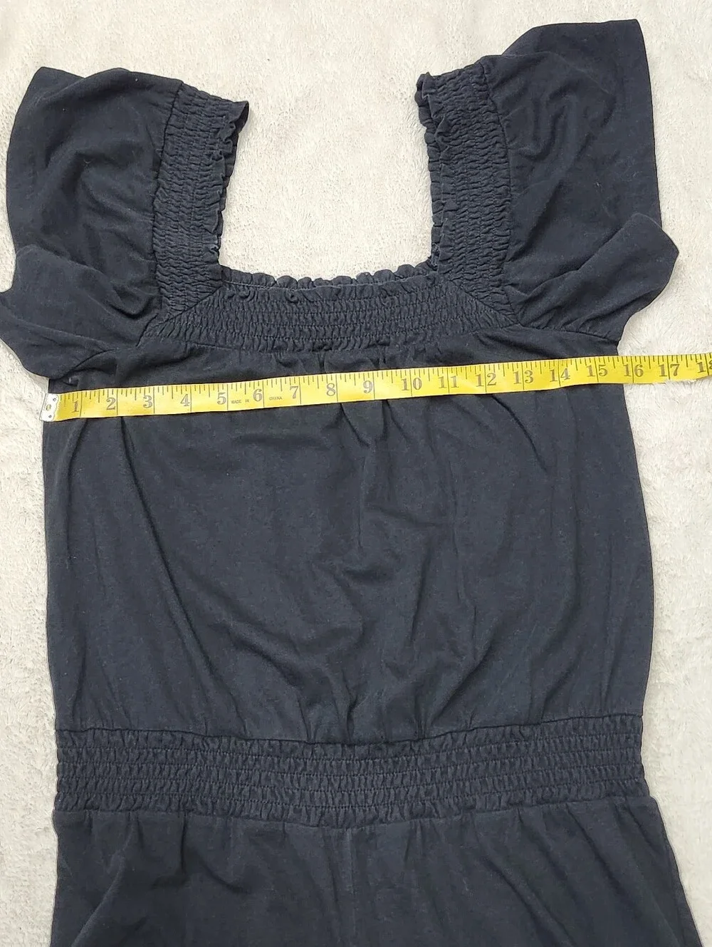 • J Crew Women's Short Off The Shoulder Romper Size XS Black 100% Cotton